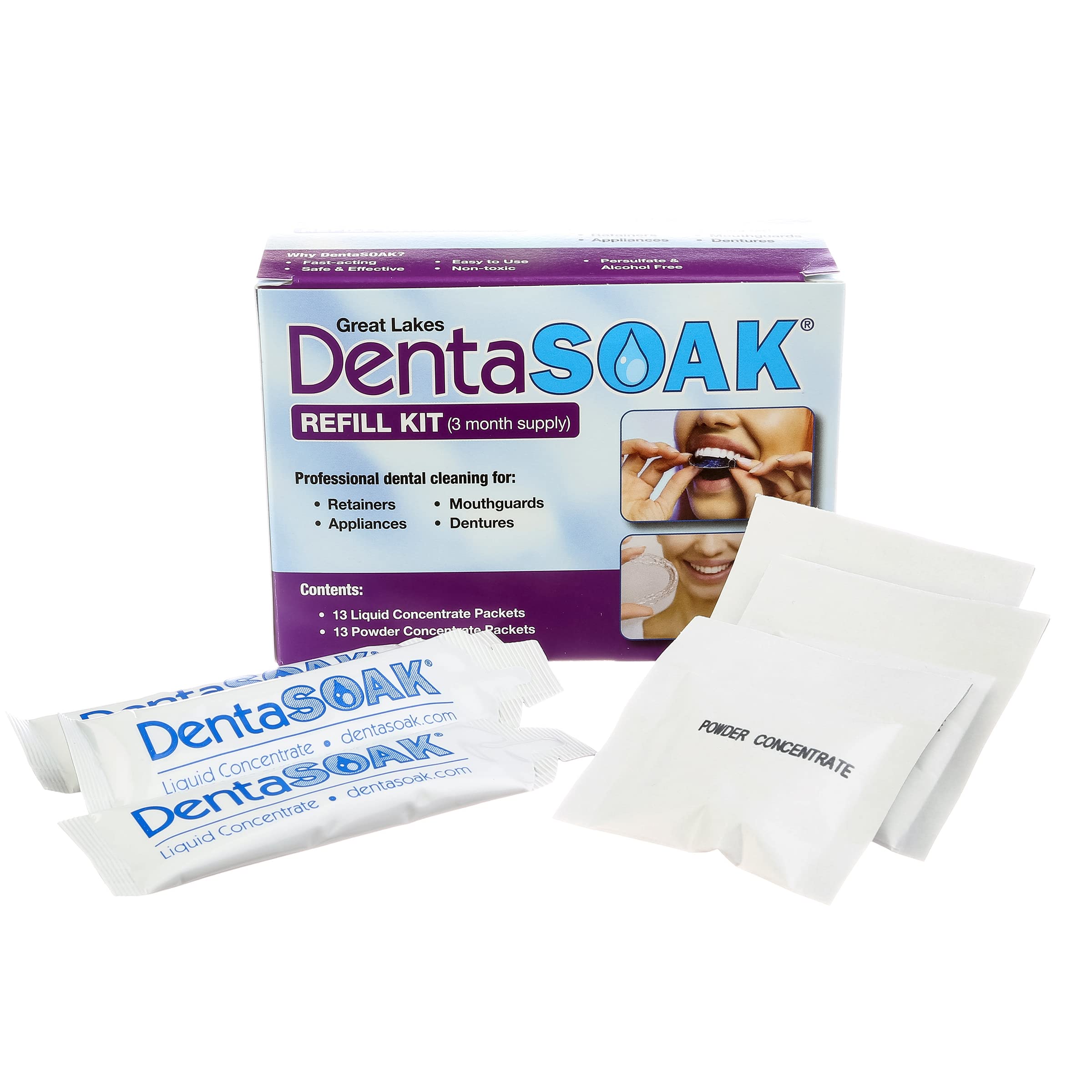 DentaSOAK Mouthpiece, Retainer, Denture, & Appliance Cleaner – 100